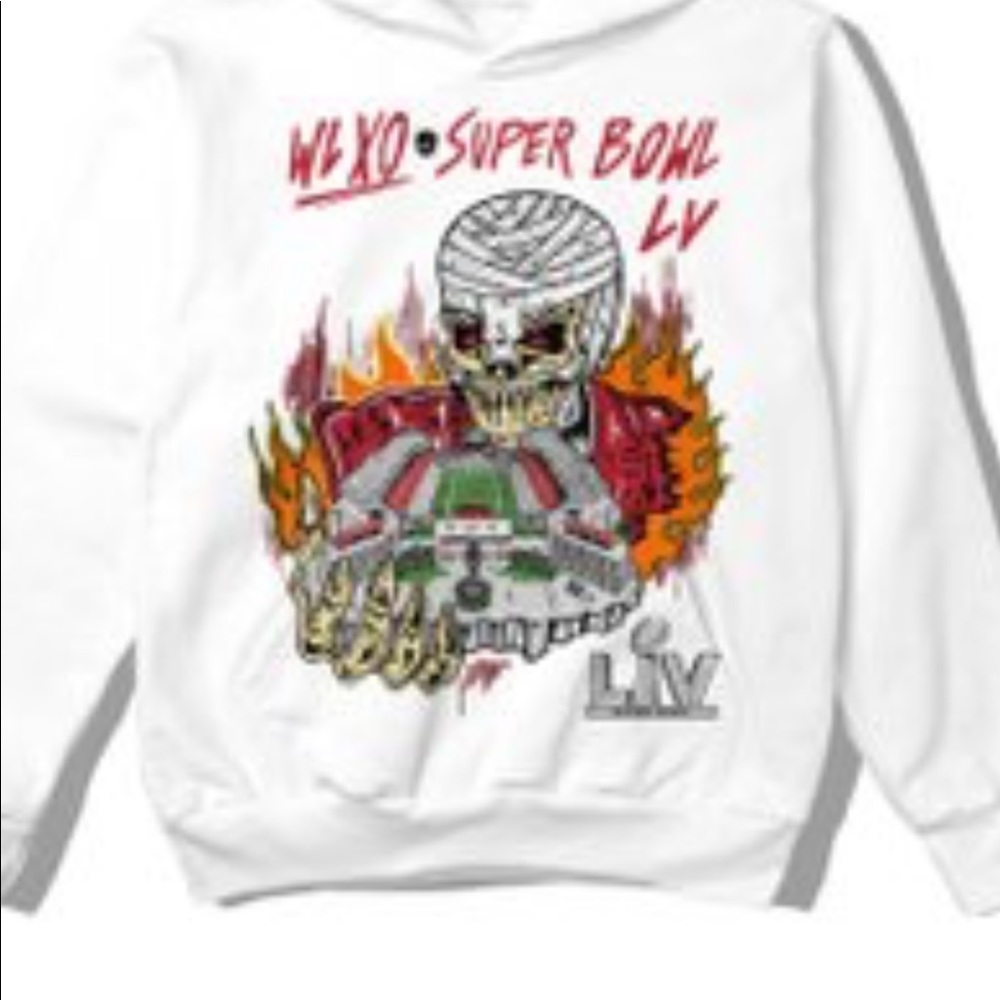 White hoodie sweatshirt in size medium